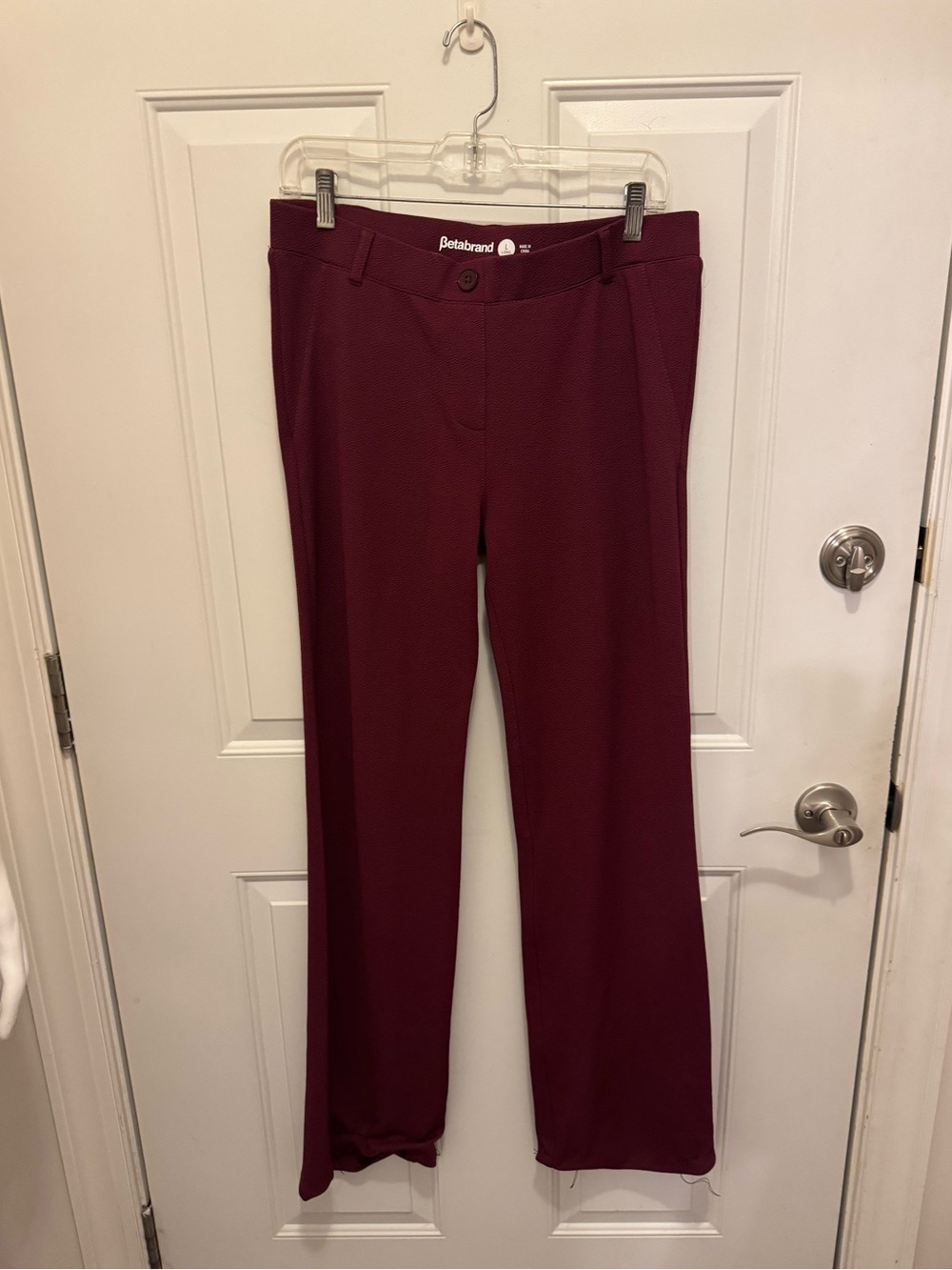 Betabrand Dress Pant Yoga Pants Bootcut Burgundy Large
